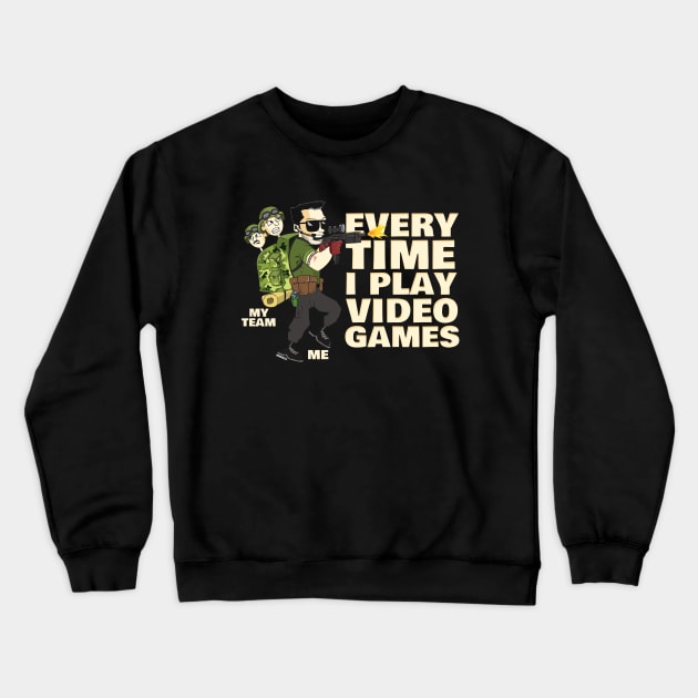 Carrying My Team Funny Video Gamer Crewneck Sweatshirt by NerdShizzle